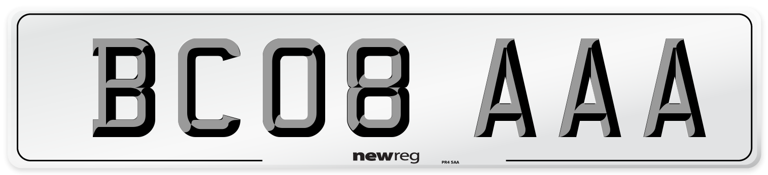 BC08 AAA Number Plate from New Reg